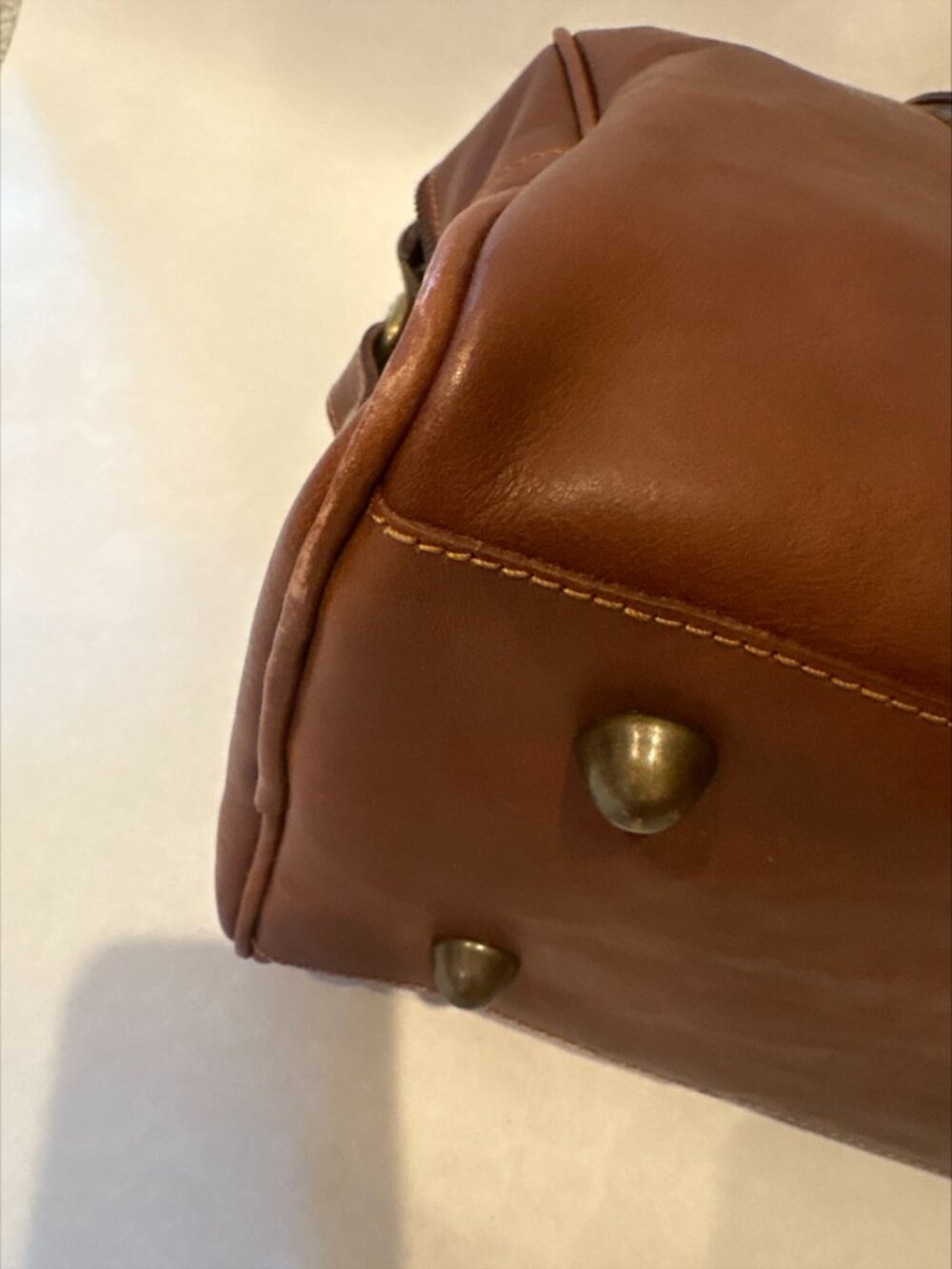 NWT I Medici Firenze Tuscan Italian Cognac Brown Leather Satchel - Picture 6 of 11